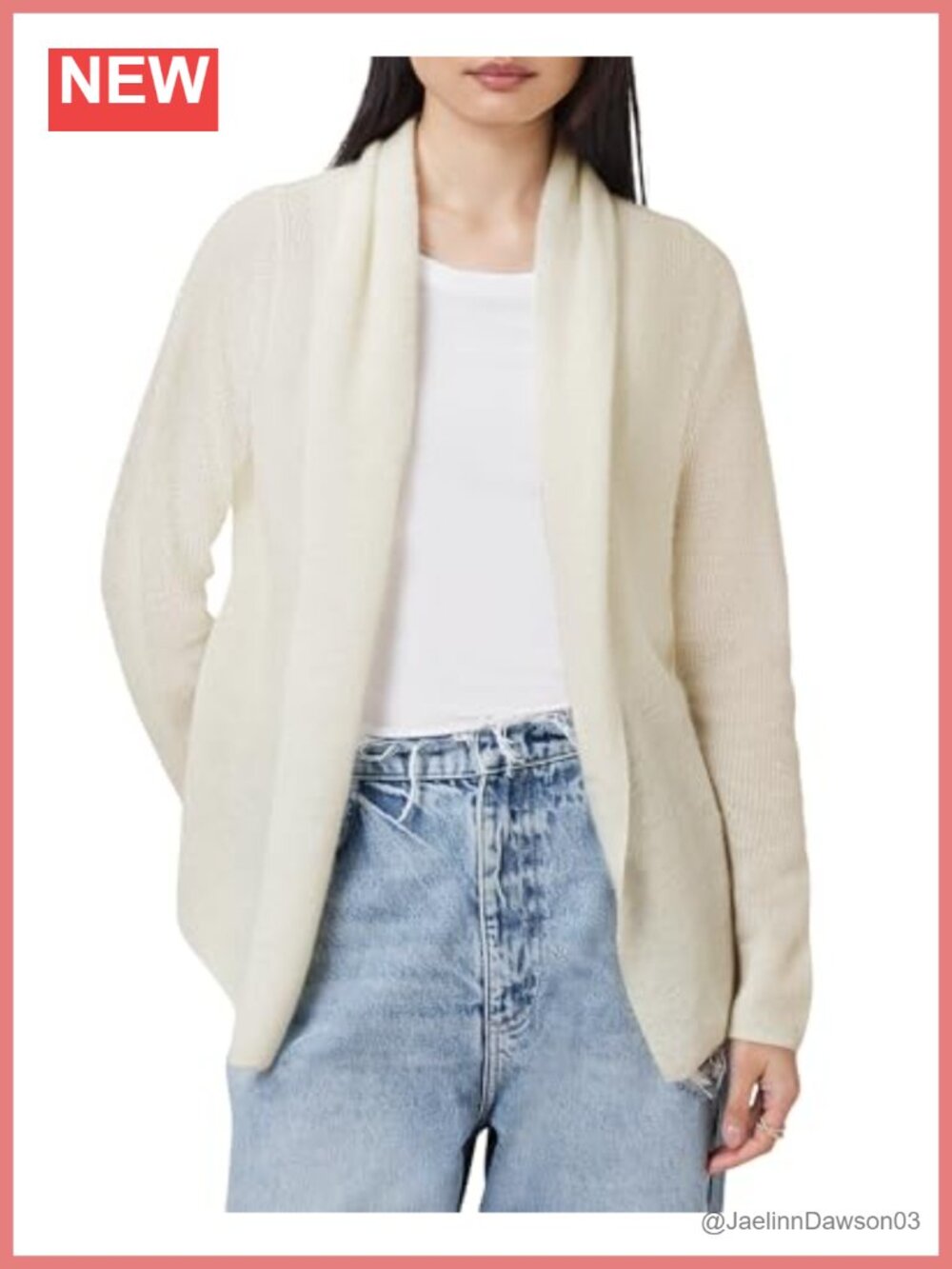 Loose Fit Pull On Long Sleeve Cardigan Sweater